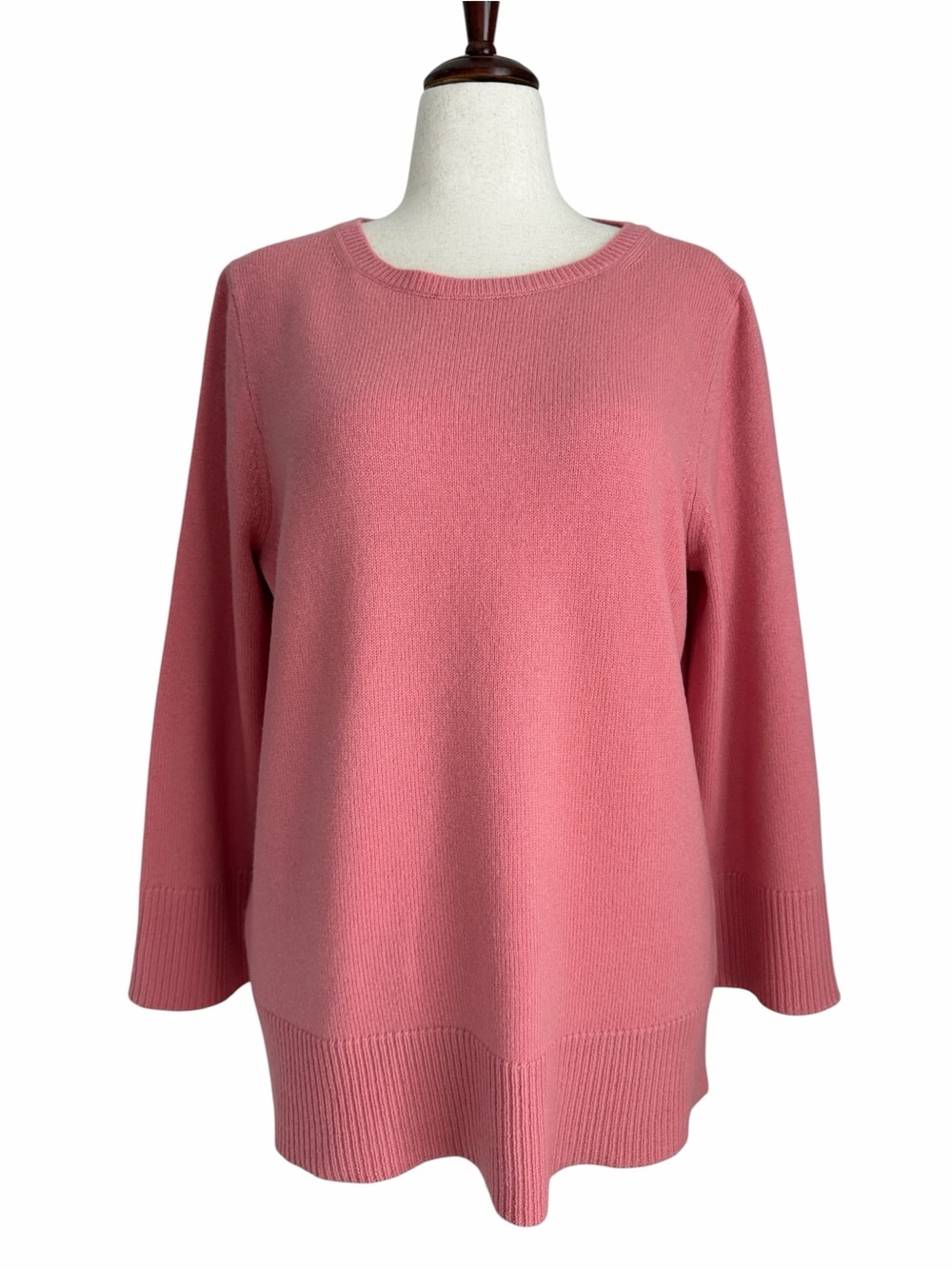 J.Crew Wool Cashmere Sweater Women S Pink Crewneck Oversized Tunic Quiet Luxury